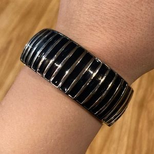 Black Silver Color Cuff Bracelet
